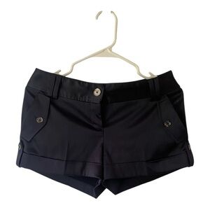 Express Black blueCargo Shorts with Cuffed Hem and satin
